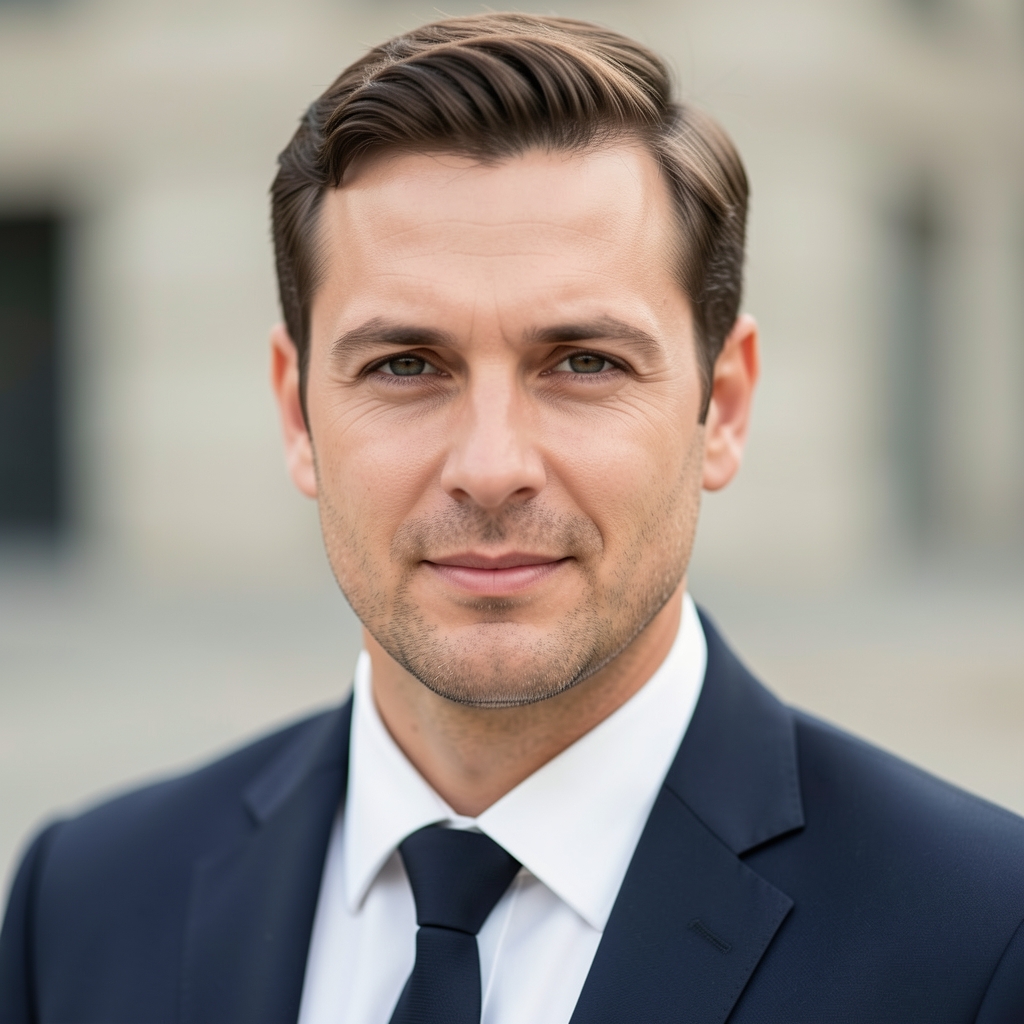 Portret novinara s profesionalnim izrazom lica u uredničkoj ulozi
